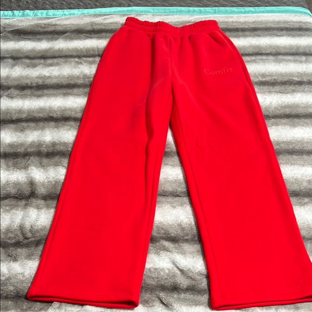 Red Wide Leg Pants Comfrt Brand size medium